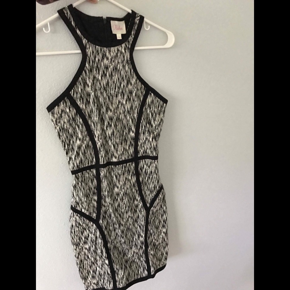'Palms' Stretch Sheath Dress SMALL - Picture 4 of 4